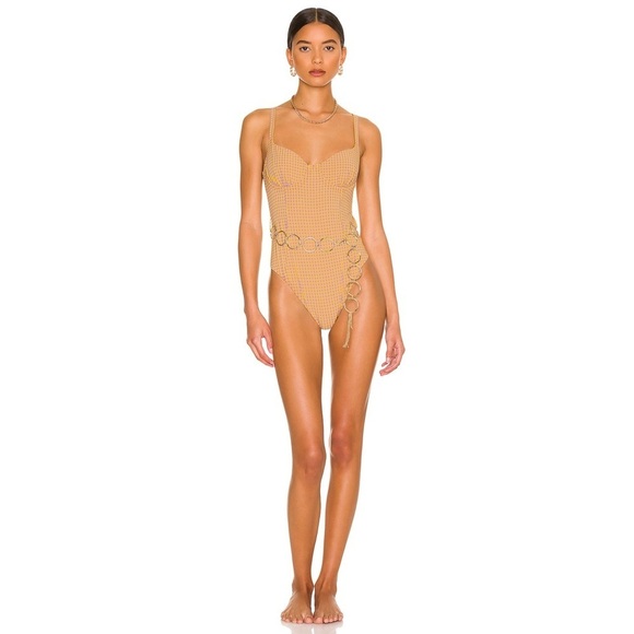 NWT WeWoreWhat Danielle 3.0 One Piece Swimsuit in Tangerine Size XS - Picture 2 of 13